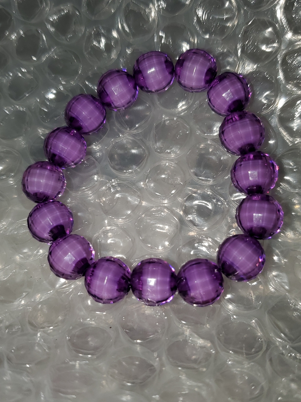 Purple Beaded Stretch Bracelet
